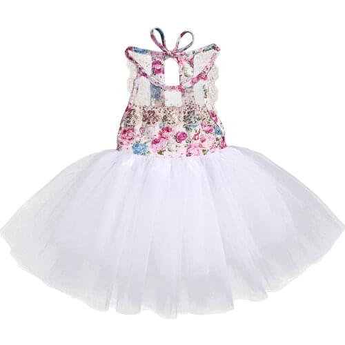 Toddler Infant Baby Kids Girl Tulle Tutu Floral Dress Party Wedding Cute Lovely Dresses Sundress 0-3T