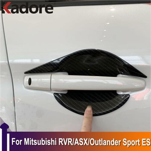 For Mitsubishi ASX RVR Outlander Sport ES 2020 2021 Carbon Fiber Door Handle Bowl Cup Cover Trim Overlay Cap Garnish Accessories