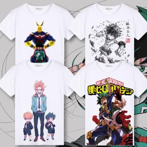 My Hero Academia Cosplay T Shirt Izuku Midoriya Summer T-Shirt Bakugou Katsuki Todoroki Shoto Top Tee Halloween Cosplay Costume