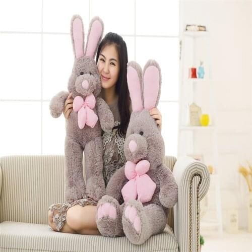 Giant Cute Costco American Big Rabbit Stuffed Bunny Dolls Plush Toy America Rabbit Animal with Long Ears Toys for Children Girls