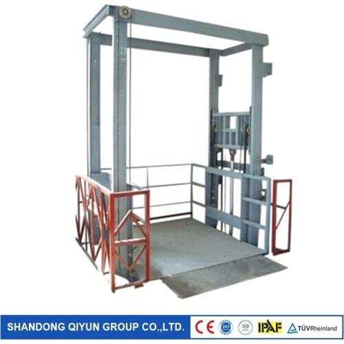 Qiyun CE ISO Cargo Lift 500kg 1000kg 2 Ton Hydraulic Type Safety Device Warehouse Cargo Lift Elevator For Factory Workshop