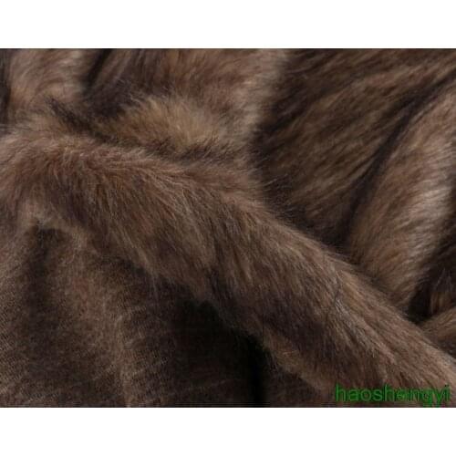 Brown plush dyed pointed clothing wool, high-quality plush artificial fur grass fabric