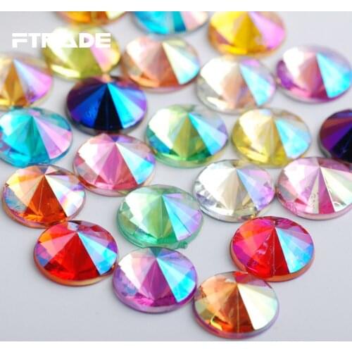 High Quality 12 Kinds AB Colors 10mm Acrylic Crystal 300Pcs Round Flatback Non Hotfix Rhinestones For Clothes Crafts Decorations
