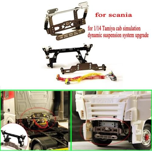 Metal Cab Simulation Dynamic Suspension System Upgrade for 1/14 Tamiya RC Truck Car SCANIA R730 R470 R620 56323 Diy Parts