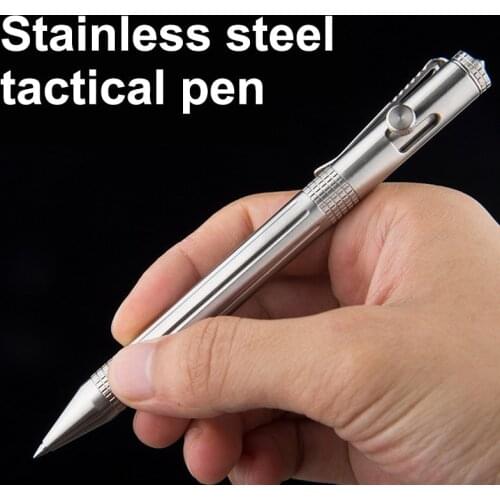 Stainless Steel Tactical Pen Multifunctional Bolt-type Ladies Anti-wolf Self Protection Supplies Break Windows Tool