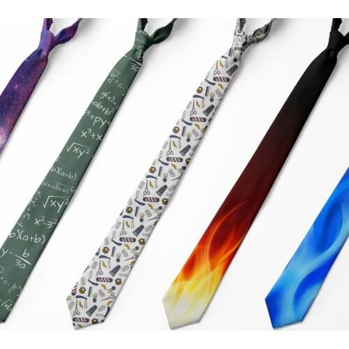 Fashion Printed Mens Tie Starry Sky Printing Creative Festival Polyester Ties Party Wedding 8cm Necktie For Man Gravata