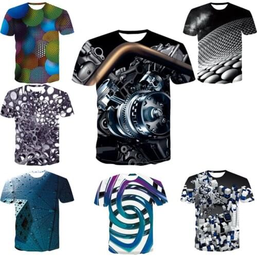 3D Printing mens and womens T-shirts 2021 new T-shirt casual streetwear cool short-sleeved car power engine casual T-shirt top