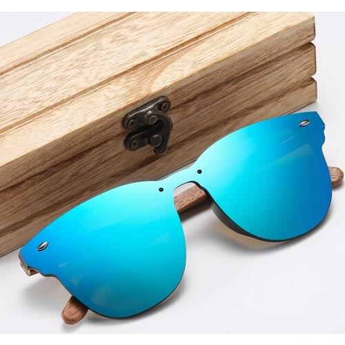 GM Brand Designer Women Sunglasses Men Walnut Wooden Frame Mirror Polarized Lens Driving UV400 Eyewear