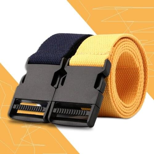 Mens and womens canvas belt leisure sports plastic buckle outdoor training Student belt PY96