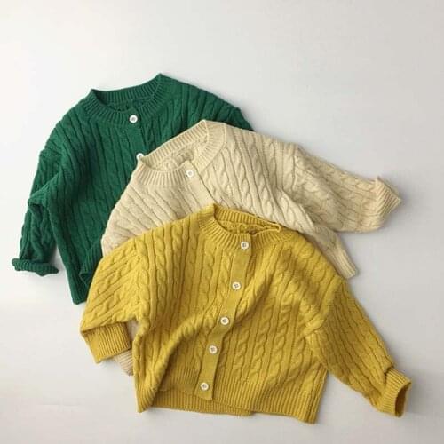 New Baby Girl Clothes Sweater Coat Spring Autumn Boys Child Clothes Girls Kids Clothing Knitted Cardigan Twist Sweater Soft