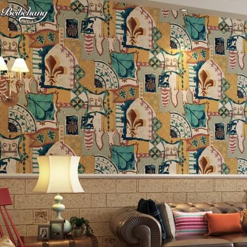 Beibehang Egyptian culture personality retro oil painting village AB version wallpaper warm room living room sofa background