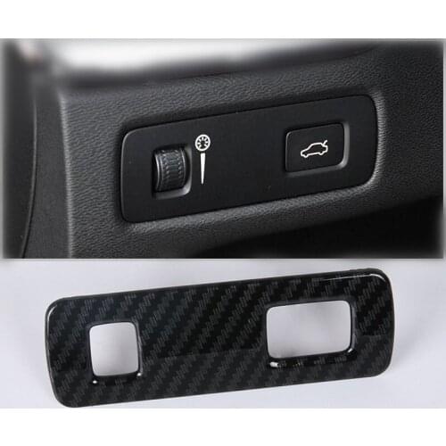 Carbon Fibre Front Headlamp Adjustment Switch and Trunk Trim Covers for Volvo XC60 2018 Car Accessories