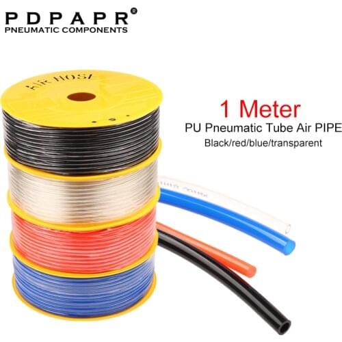 1 Meter Air Hose Pneumatic Tube Pipe PU Hoses OD 4/6/8/10/12/14/16mm ID 2.5/4/5/6.5/8/10/12mm For Compressor Polyurethane Tubing