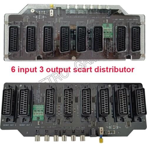 6 input 3 output EUR Scart Distributor Automatic RGBS Video Converter Switcher Divider board Device for md/sfc/ps123/ss/dc/box
