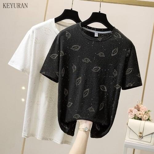 Plus Size New Women Black White T-shirts Lady Solid Tees Short Sleeve T shirts Female Summer Tops for Woman
