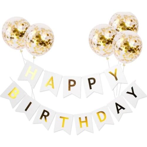 Multicolor Happy Birthday Banner Baby Shower Birthday Party Balloon Decoration Photo Booth Happy Birthday Bunting Garland Flags