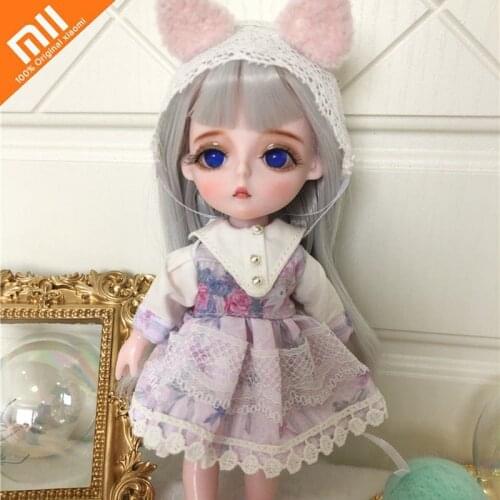 Xiaomi 16cm BJD Mini Doll Movable Joint BJD Doll 3D Big Eyes Makeup DIY Toy Fashion Doll Pocket Doll Christmas Gift for Girls