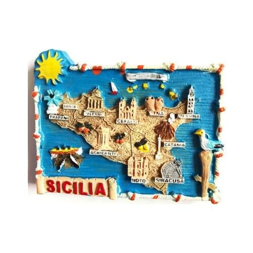 Sicily, Italy travel souvenir refrigerator stickers