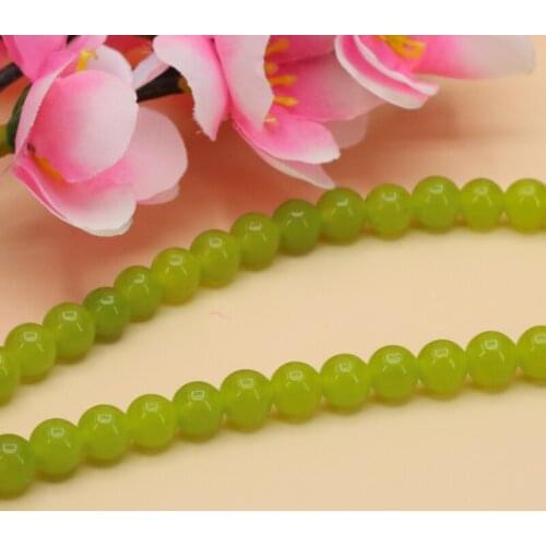 Discounts! Apple green chalcedony 6mm fashion jewelry circle 15" DIY stone for women design bracelet, necklace, fashion style