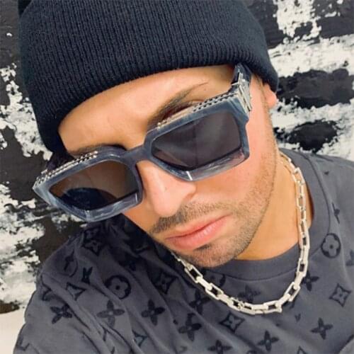 Millionaire Sunglasses Fashion Vintage Luxury Square Millionaire Glasses Tide Big Frame Oculos De Sol Masculino Vogue Shades