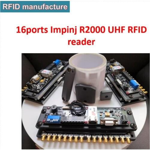 Uhf rfid chip reader 868mhz 16ports rs232 work with rfid antenna rfid chip writer supported casing in warehouse asset trace