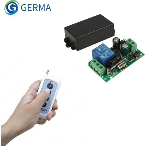 GERMA Universal 433 MHz AC 220V 1 Channel Remote Control with 4ch Switch RF Transmitter Garage Learning 1527