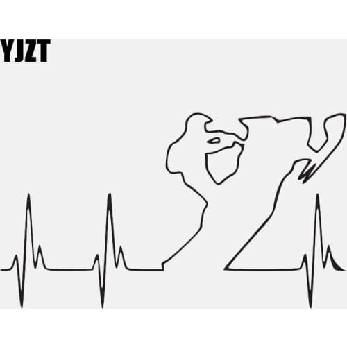 YJZT 14.9CM*8.4CM Adventure Snowmobile Heartbeat Vinyl Motorcycle Decal Car Sticker C22-1044