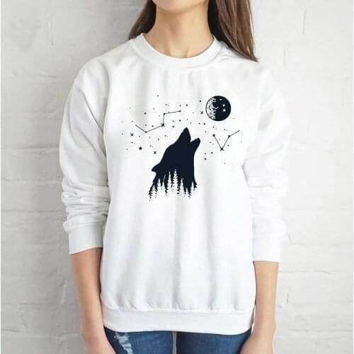 Wolf Call Printed Sweatshirt Adventure Time Warm Hoodie For Women Harajuku Y2k Long Sleeve Mori Girl Style Hip Hop Extreme Sport