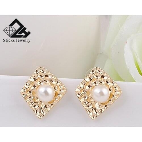 Hammered Metal Disc Earrings for Women Gold Color Statement Earring Punk Style Geometric Jewelry