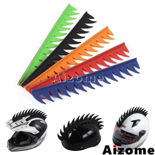 1x Rubber Motorcycle Helmet Mohawk Sticker Dirt Biker Punk Mohawk Biker Helmet Mohawks Spikes
