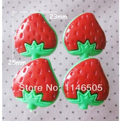 100PCS Fashion Nylon Kids Children Outerwear Buttons Cartoon Shape 25mm*23mm BIG STRAWBERRY SHAPE Children Buttons ZK0199
