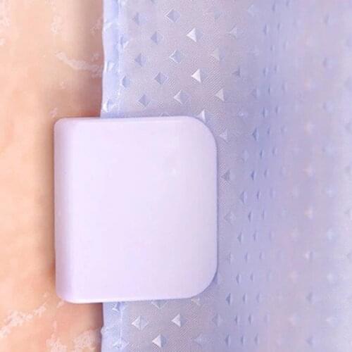 2Pcs Self Adhesive Shower Curtain Clamp U Shape Fixation Clip Bathroom Water Splash Spill Proof Privacy Protector