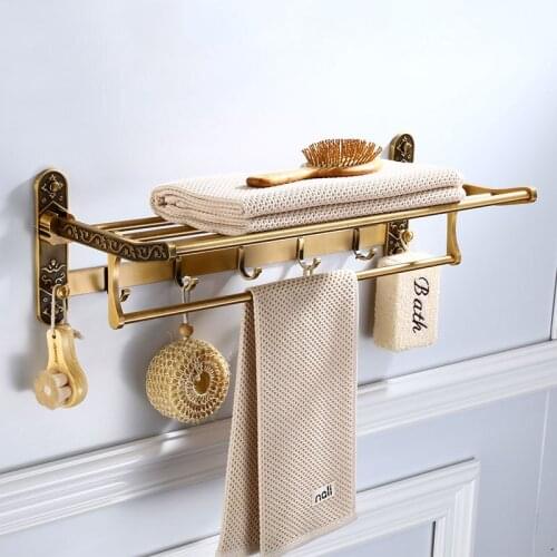 2 Styles Bathroom Towel Holder Bathroom Organizer Wall-mounted Towel Rack Home Hotel Wall Shelf Hardware Accessory