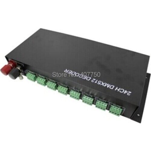 Free shipping to Europe dmx 512 controler dmx decoder rgb 24 channels output used for rgb dmx led light group or pixel control