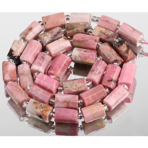 Natural Cylinder Rhodochrosite Stone Beads Loose Beads for Jewelry Making DIY Charms Bracelet Accessories 6x10mm