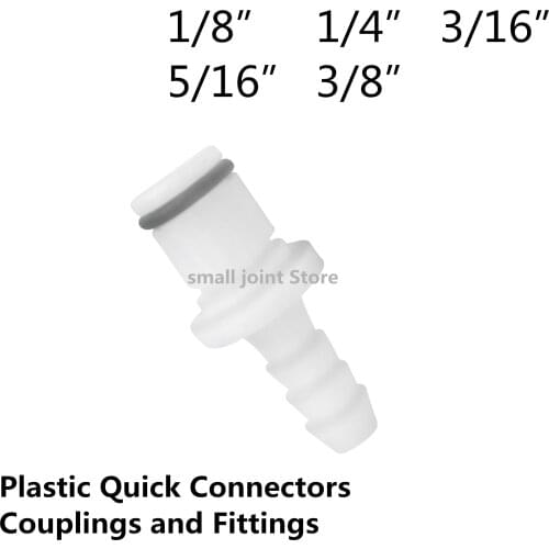 1/8” 1/4” 3/16” 5/16” 3/8” CPC type Quick-Disconnect Hose male Barb Quick connector no valve