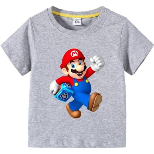 Childrens Clothing 100% Cotton Super Mario Summer Soft Short Sleeve Kids T-shirts Clothes for Teens Boys Girls Top Fashion Tops