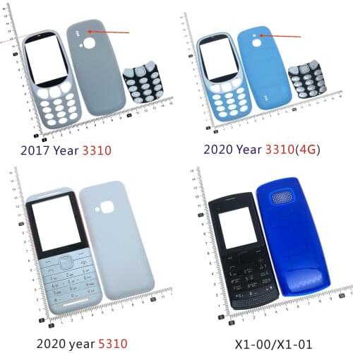 For Nokia 2017 3310 X1-00 X1-01 X1 Housing Front Faceplate Frame Cover Case+Back cover/battery door cover+Keypad