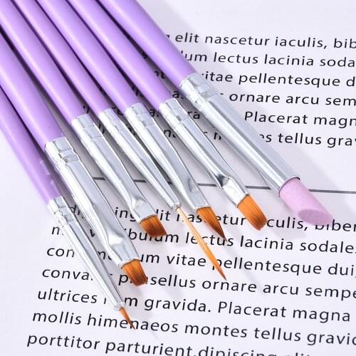 Gel Acrylic Nail Art Brush Professional ToolsSet Nail Ombre Brush for Manicure Drawing Pen Point Nail Design Painting Pen 7pcs