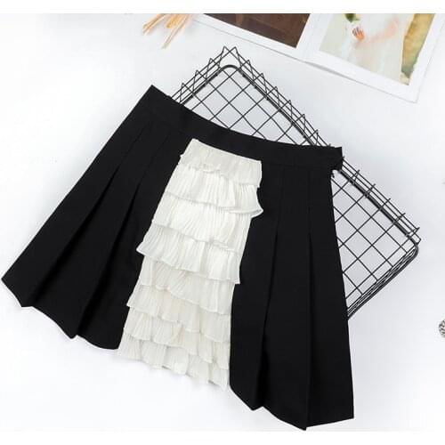 Preppy Japanese Korea Short Skirts New High Waist Mini Womens Skirts Kawaii Pink Plaid Pleated Tennis Casual Skirt