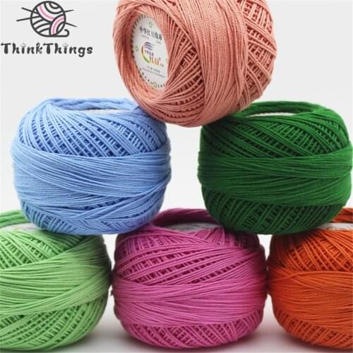 ThinkThings 50g/ball 1.5mm Lace Yarn 3# 100% Cotton Yarn for Crocheting Yarns DIY Hand Knitting Thread Fine Combed Yarn