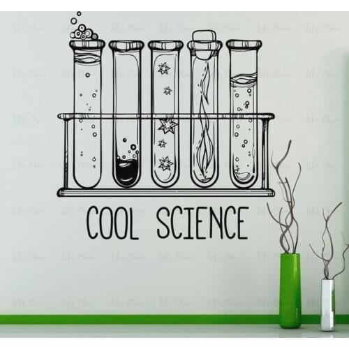 Laboratory Wall Decal Cool Science Test Tube Vinyl Sticker Chemistry Classroom Art Decor Home Interior Design Bedroom Mural