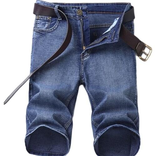 2021 summer thin models best-selling mens stretch denim shorts mens straight loose five-point pants