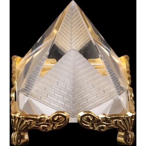 Fashion Energy Healing Small Feng Shui Egypt Egyptian CRYSTAL Clear Pyramid Ornament Home Decor Living Room Decoration