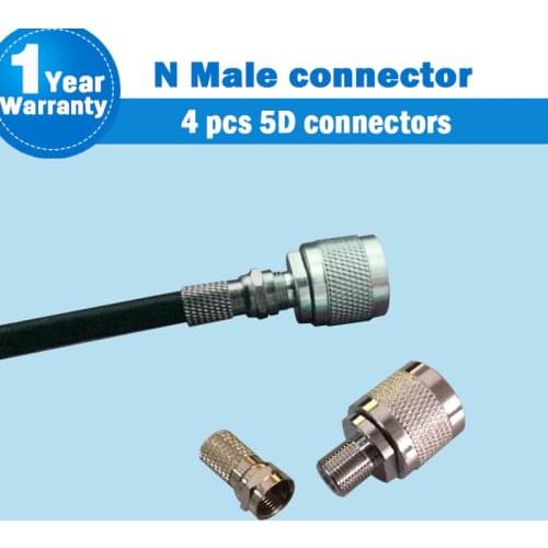 N Male Type RG6 Connector For Coaxial Cable For Mobile Phone Signal Booster Repeater Amplifier NJ-FK + FJ-5D connector S50