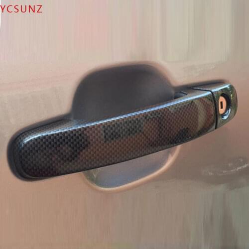Car Accessories ABS Carbon Fiber Door Handle Cover For FORD RANGER T6 T7 T8 2012-2019 Wildtrak Double Cabin