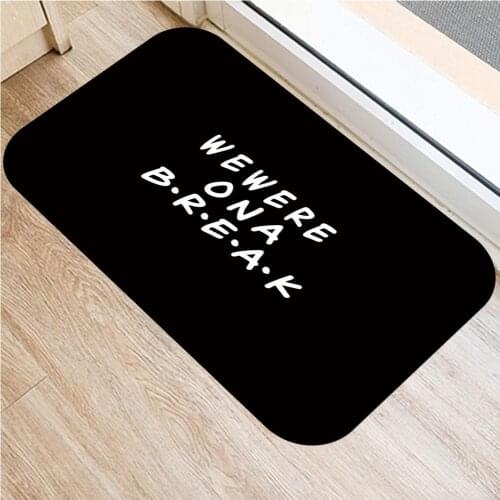 40x60cm Bathroom Letter Print Non-Slip Water Absorption Doormat Floor Rug Carpet Слоган черный ковер