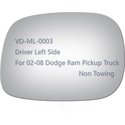 New Side Mirror Glass for 2002-2008 Dodge Ram Mirror Glass Pickup Truck Driver Left Side Non Towing
