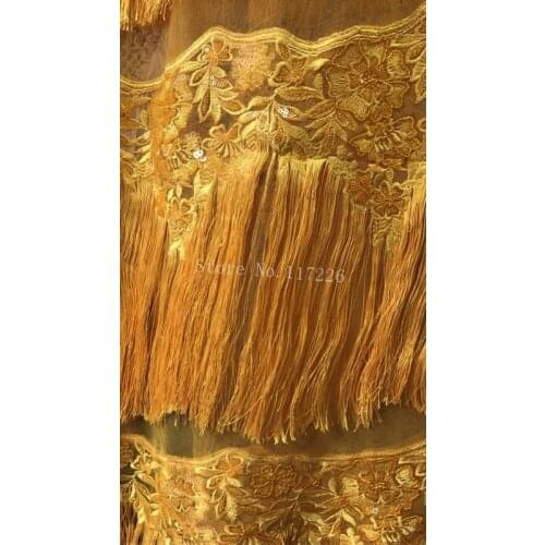 Wholesale And Retail JRB-11266 Wedding Lace Sequin Fabric shinny African embroidered lace Fabric