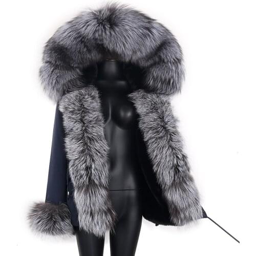 2021 Women Real Fox Fur Coat Women Winter Jackets Thick Warm Parka Outwear Natural Fur Coat Womens Coat Streetwear